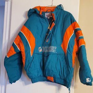 NFL Miami Dolphins Vintage Men's Starter Puffer Jacket sz XL